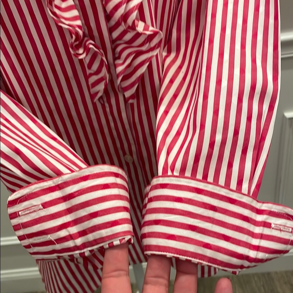 Vineyard Vines Hot Pink and White Striped Blouse - Picture 4 of 7